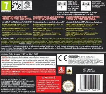 Atari Greatest Hits - Volume 1 (Europe) (En,Fr,De) box cover back